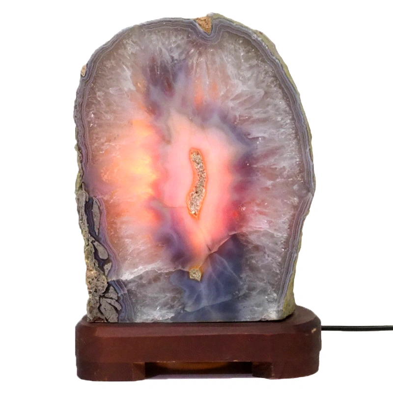 2.80kg Natural Agate Lamp – Timber Base S838 4 2.80kg Natural Agate Lamp – Timber Base S838 | Himalayan Salt Factory
