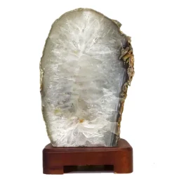 2.60kg Natural Agate Lamp – Timber Base S839 | Himalayan Salt Factory