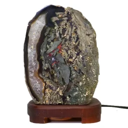 2.70kg Natural Agate Lamp – Timber Base S842 6 2.70kg Natural Agate Lamp – Timber Base S842 | Himalayan Salt Factory