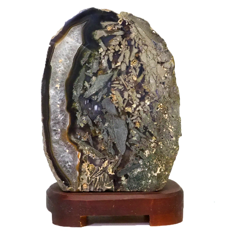 2.70kg Natural Agate Lamp – Timber Base S842 3 2.70kg Natural Agate Lamp – Timber Base S842 | Himalayan Salt Factory