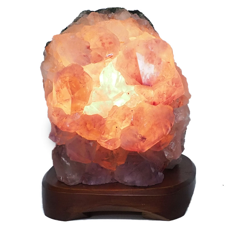 2.36kg Amethyst Crystal Lamp with Timber Base DR434 4 Amethyst Crystal Lamp with Timber Base DR434 | Himalayan Salt Factory