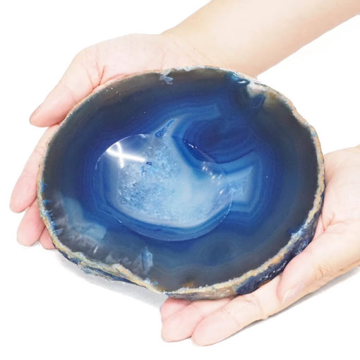 Blue Agate Crystal Bowl DN1817 | Himalayan Salt Factory