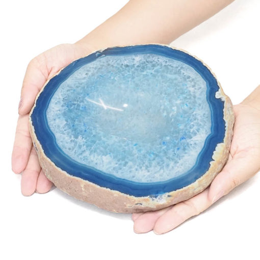 Blue Agate Crystal Bowl DN1825 | Himalayan Salt Factory