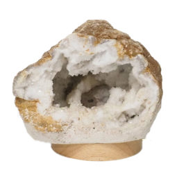 Natural Calcite Geode Lamp with Large LED Light Base DB570 | Himalayan Salt Factory