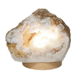 Natural Calcite Geode Lamp with Large LED Light Base DB570 | Himalayan Salt Factory