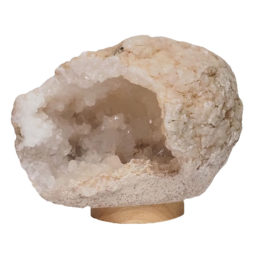 Natural Calcite Geode Lamp with Large LED Light Base DB580 | Himalayan Salt Factory