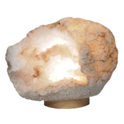 Natural Calcite Geode Lamp with Large LED Light Base DB580 | Himalayan Salt Factory