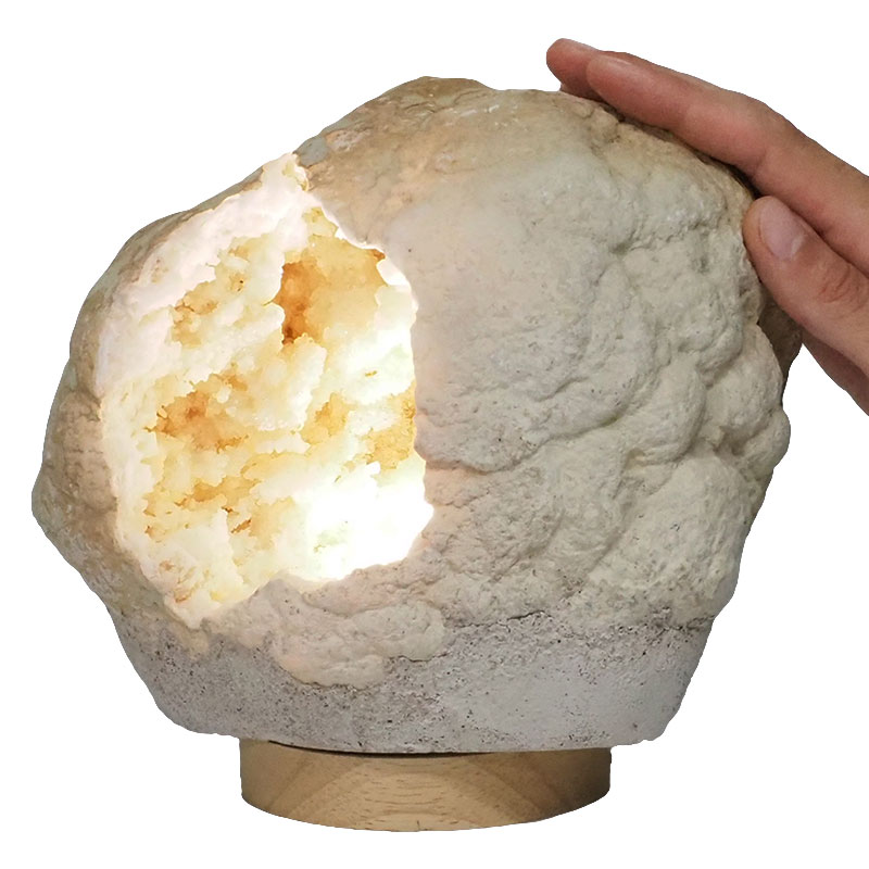 4.6kg Natural Calcite Geode Lamp with Large LED Light Base DB582 5 Natural Calcite Geode Lamp with Large LED Light Base DB582 | Himalayan Salt Factory
