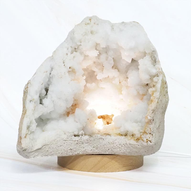 2.50kg Natural Calcite Geode Lamp with Large LED Light Base DN1761 3 Natural Calcite Geode Lamp with Large LED Light Base DN1761 | Himalayan Salt Factory