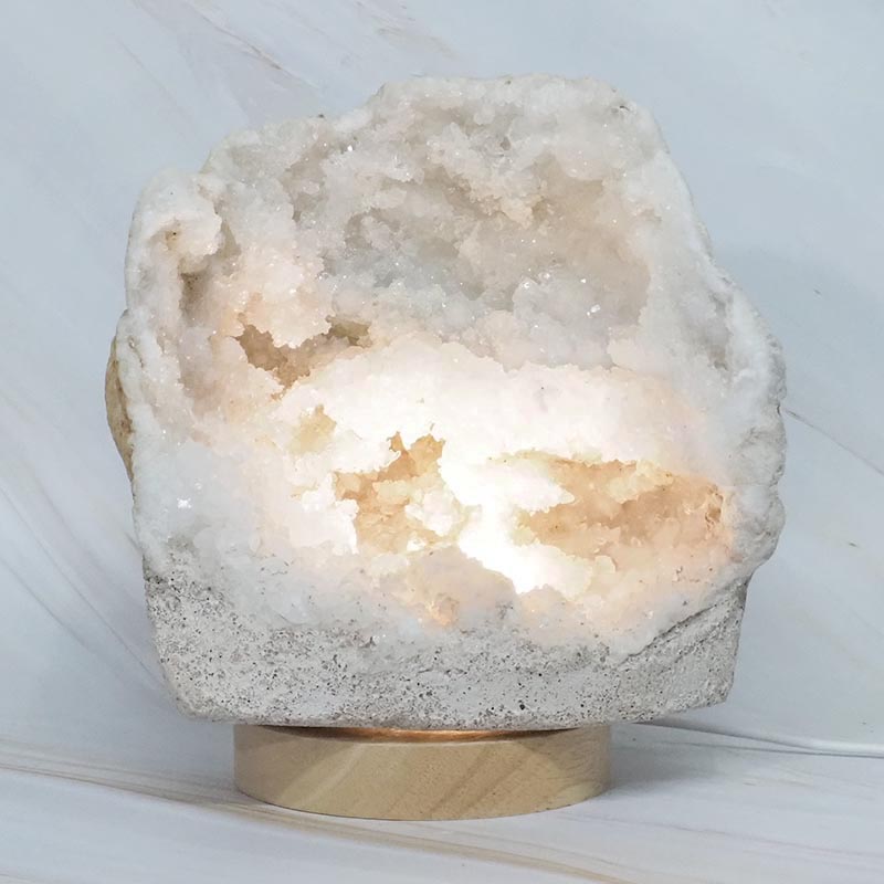 2.03kg Natural Calcite Geode Lamp with Large LED Light Base DN1762 3 Natural Calcite Geode Lamp with Large LED Light Base DN1762 | Himalayan Salt Factory