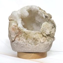 Natural Calcite Geode Lamp with Large LED Light Base DN1763 | Himalayan Salt Factory