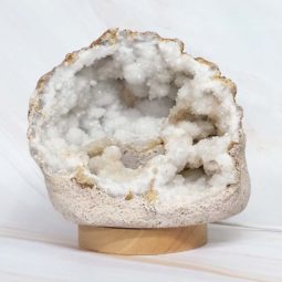 Natural Calcite Geode Lamp with Large LED Light Base DN1764 | Himalayan Salt Factory