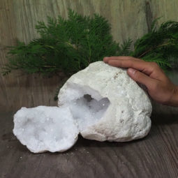 Natural-Calcite-Geode-Pair-S1238 | Himalayan Salt Factory