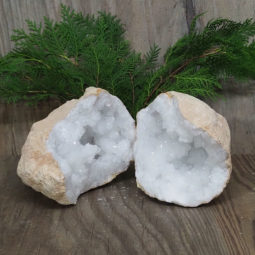 Natural-Calcite-Geode-Pair-S1240 | Himalayan Salt Factory
