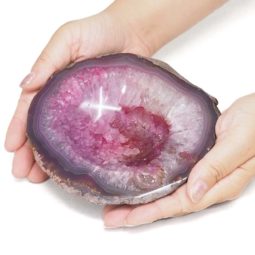 Pink Agate Crystal Bowl DN1827 | Himalayan Salt Factory