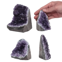 2.59kg Amethyst Crystal Geode Specimen Set 4 Pieces DK946 5 Amethyst Crystal Geode Specimen Set 4 Pieces DK946 | Himalayan Salt Factory