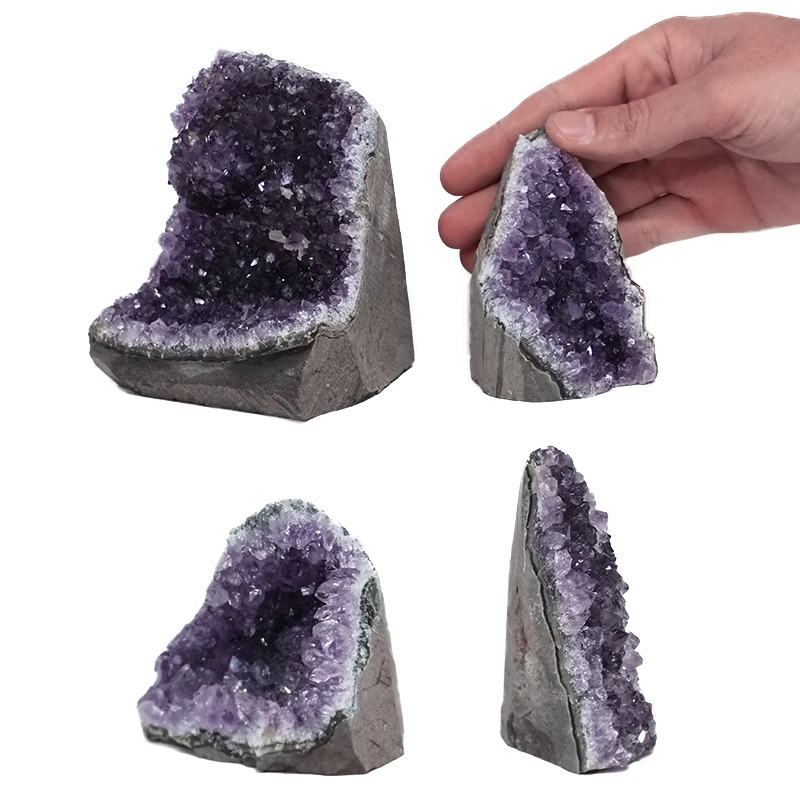2.59kg Amethyst Crystal Geode Specimen Set 4 Pieces DK946 4 Amethyst Crystal Geode Specimen Set 4 Pieces DK946 | Himalayan Salt Factory