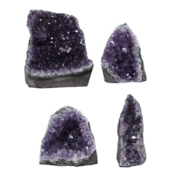 Amethyst Crystal Geode Specimen Set 4 Pieces DK946 | Himalayan Salt Factory