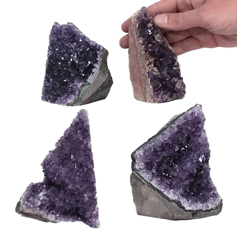 2.7kg Amethyst Crystal Geode Specimen Set 4 Pieces DK948 4 Amethyst Crystal Geode Specimen Set 4 Pieces DK948 | Himalayan Salt Factory