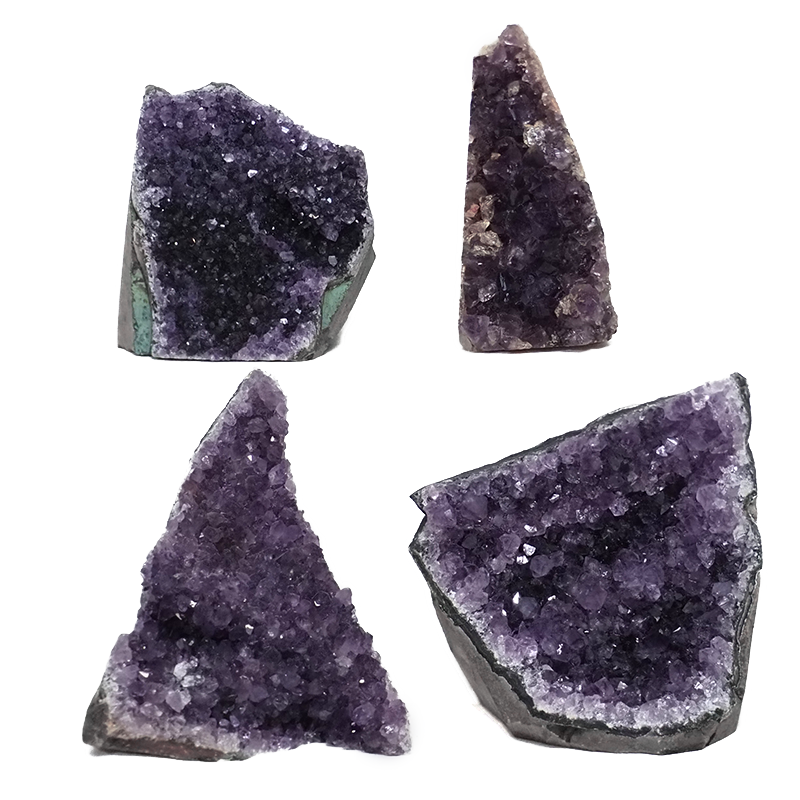 2.7kg Amethyst Crystal Geode Specimen Set 4 Pieces DK948 3 Amethyst Crystal Geode Specimen Set 4 Pieces DK948 | Himalayan Salt Factory