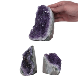 2.05kg Amethyst Crystal Geode Specimen Set 3 Pieces DK950 5 Amethyst Crystal Geode Specimen Set 3 Pieces DK950 | Himalayan Salt Factory