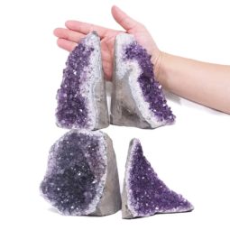 2.91kg Amethyst Crystal Geode Specimen Set 4 Pieces DK954 5 Amethyst Crystal Geode Specimen Set 4 Pieces DK954 | Himalayan Salt Factory
