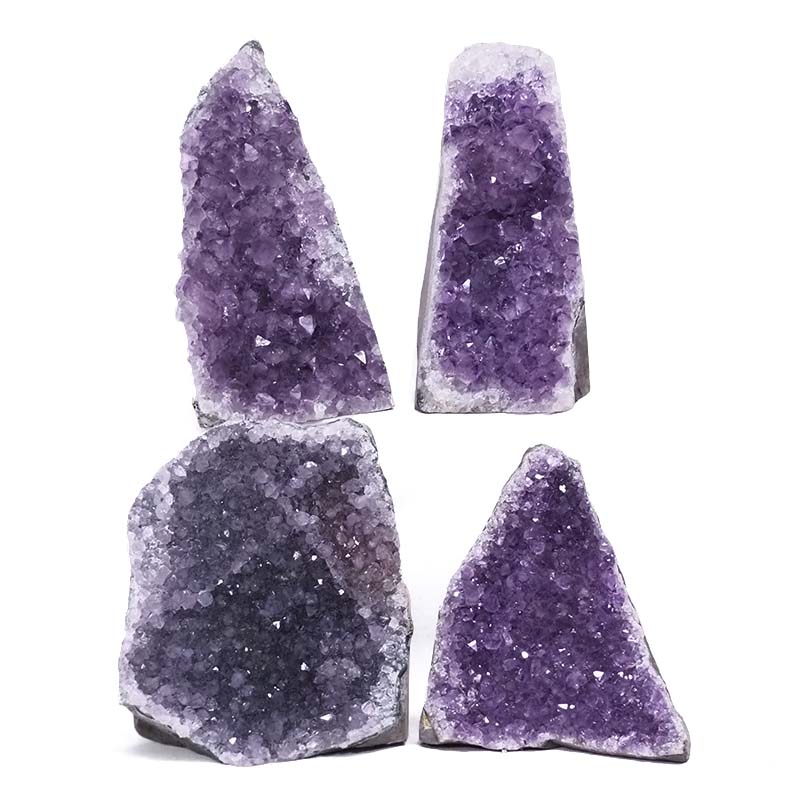 2.91kg Amethyst Crystal Geode Specimen Set 4 Pieces DK954 3 Amethyst Crystal Geode Specimen Set 4 Pieces DK954 | Himalayan Salt Factory