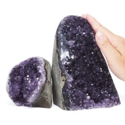 2.29kg Amethyst Polished Crystal Geode Specimen Set 2 Pieces DK854 5 Amethyst Polished Crystal Geode Specimen Set 2 DK854 | Himalayan Salt Factory