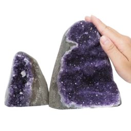 Amethyst Polished Crystal Geode Specimen Set 2 DK855 | Himalayan Salt Factory