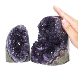2.10kg Amethyst Polished Crystal Geode Specimen Set 2 Pieces DK858 5 Amethyst Polished Crystal Geode Specimen Set 2 DK858 | Himalayan Salt Factory