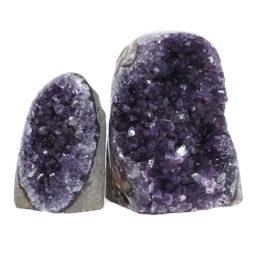 Amethyst Polished Crystal Geode Specimen Set 2 DK858 | Himalayan Salt Factory