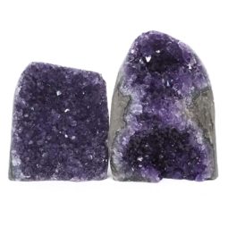 Amethyst Polished Crystal Geode Specimen Set 2 DK860 | Himalayan Salt Factory
