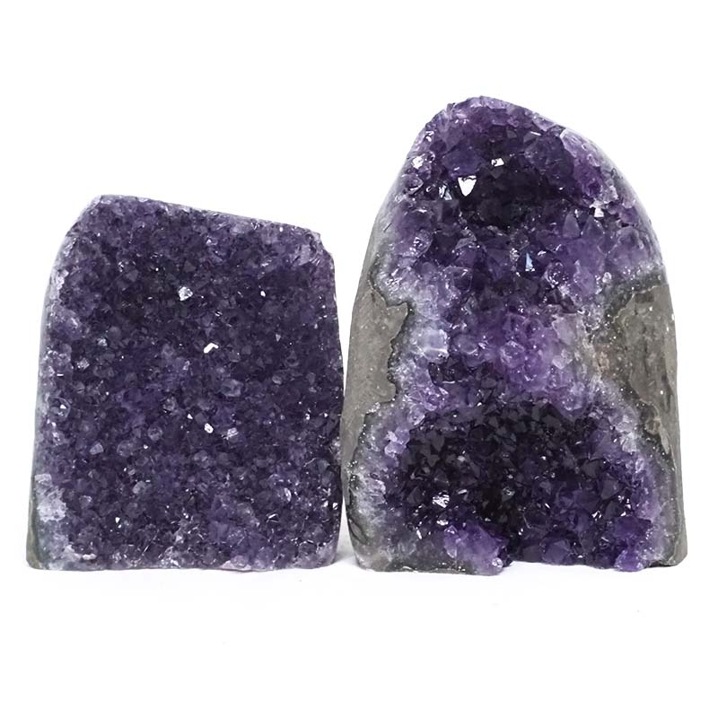 2.07kg Amethyst Polished Crystal Geode Specimen Set 2 Pieces DK860 3 Amethyst Polished Crystal Geode Specimen Set 2 DK860 | Himalayan Salt Factory