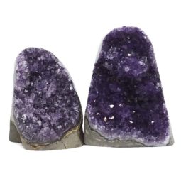 Amethyst Polished Crystal Geode Specimen Set 2 DK868 | Himalayan Salt Factory