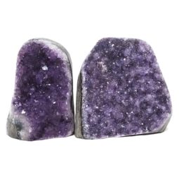 Amethyst Polished Crystal Geode Specimen Set 2 DK870 | Himalayan Salt Factory