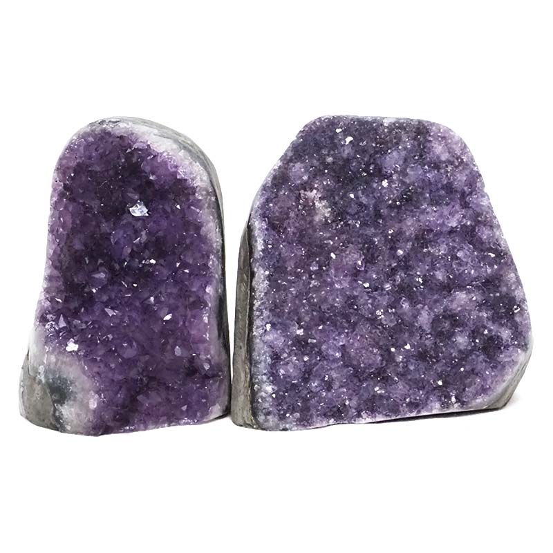 2.12kg Amethyst Polished Crystal Geode Specimen Set 2 Pieces DK870 3 Amethyst Polished Crystal Geode Specimen Set 2 DK870 | Himalayan Salt Factory