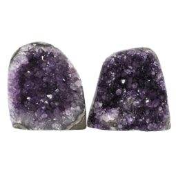Amethyst Polished Crystal Geode Specimen Set 2 DK876 | Himalayan Salt Factory