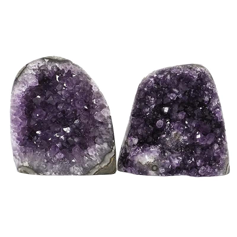 1.85kg Amethyst Polished Crystal Geode Specimen Set 2 Pieces DK876 3 Amethyst Polished Crystal Geode Specimen Set 2 DK876 | Himalayan Salt Factory