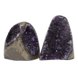 Amethyst Polished Crystal Geode Specimen Set 2 DK878 | Himalayan Salt Factory