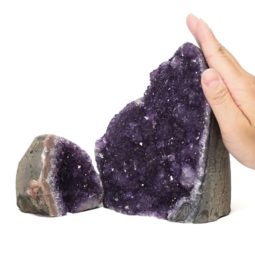 Amethyst Polished Crystal Geode Specimen Set 2 DK882 | Himalayan Salt Factory