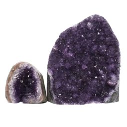 Amethyst Polished Crystal Geode Specimen Set 2 DK882 | Himalayan Salt Factory