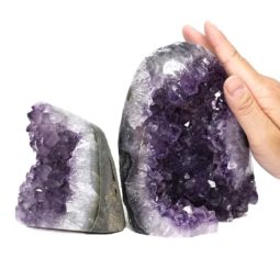 2.0kg Amethyst Polished Crystal Geode Specimen Set 2 Pieces DK888 5 Amethyst Polished Crystal Geode Specimen Set 2 DK888 | Himalayan Salt Factory