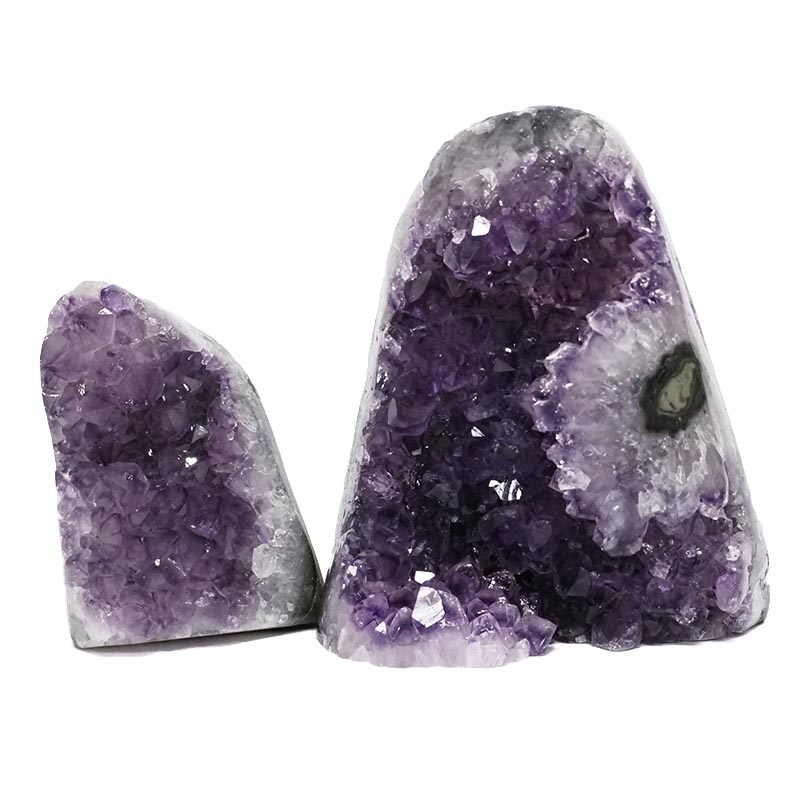 2.0kg Amethyst Polished Crystal Geode Specimen Set 2 Pieces DK888 3 Amethyst Polished Crystal Geode Specimen Set 2 DK888 | Himalayan Salt Factory