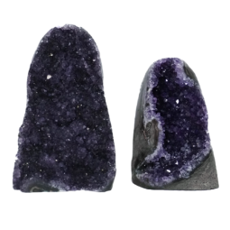 Amethyst Polished Crystal Geode Specimen Set 2 Pieces DK943 | Himalayan Salt Factory