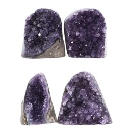 Amethyst Polished Crystal Geode Specimen Set 4 DK896 | Himalayan Salt Factory