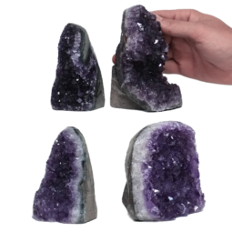 2.66kg Amethyst Polished Crystal Geode Specimen Set 4 Pieces DK936 5 Amethyst Polished Crystal Geode Specimen Set 4 Pieces DK936 | Himalayan Salt Factory
