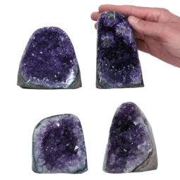 2.66kg Amethyst Polished Crystal Geode Specimen Set 4 Pieces DK937 5 Amethyst Polished Crystal Geode Specimen Set 4 Pieces DK937 | Himalayan Salt Factory