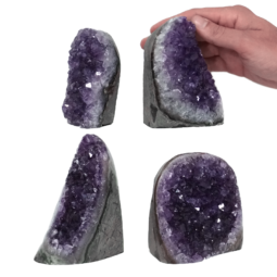 2.76kg Amethyst Polished Crystal Geode Specimen Set 4 Pieces DK938 5 Amethyst Polished Crystal Geode Specimen Set 4 Pieces DK938 | Himalayan Salt Factory