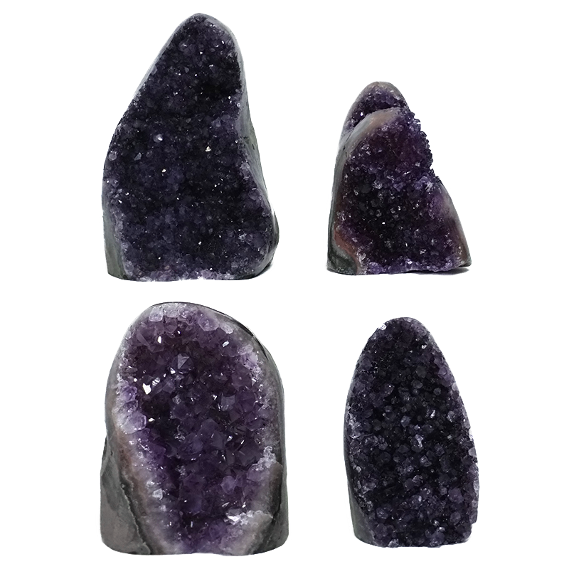 2.63kg Amethyst Polished Crystal Geode Specimen Set 4 Pieces DK939 3 Amethyst Polished Crystal Geode Specimen Set 4 Pieces DK939 | Himalayan Salt Factory