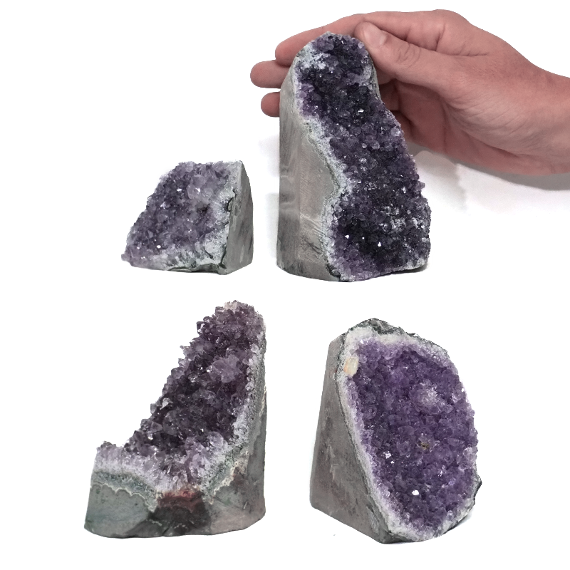 2.56kg Amethyst Crystal Geode Specimen Set 4 Pieces DK921 4 Amethyst-Crystal-Geode-Specimen-Set-4-Pieces-DK921 | Himalayan Salt Factory